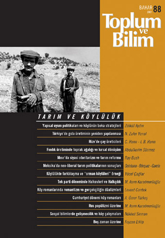 Toplum ve Bilim Sayı 88, 2001