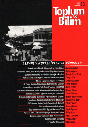 Toplum ve Bilim Sayı 83, 2000
