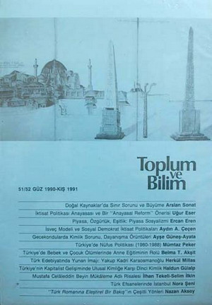 Toplum ve Bilim Sayı 51-52 , 1991