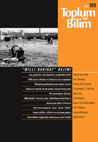 Toplum ve Bilim Sayı 109, 2007
