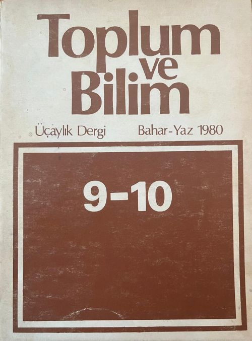 Toplum ve Bilim Sayı 9-10, 1980